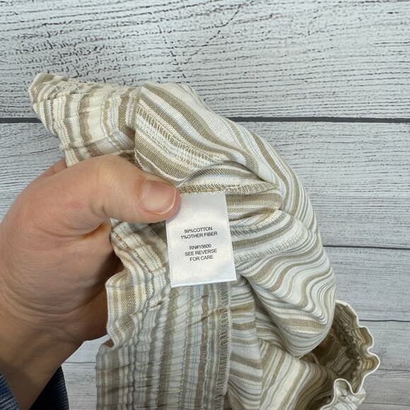 Kate & Sam Plus Size Tan Cream Striped Tie Waist Wide Leg Pants Size XXL - Picture 9 of 9